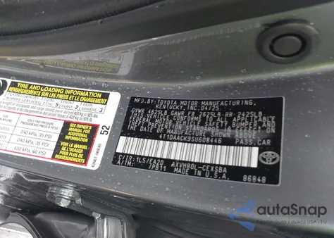 2025 Toyota Camry Se from USA, damaged, VIN 4T1DAACK9SU608446